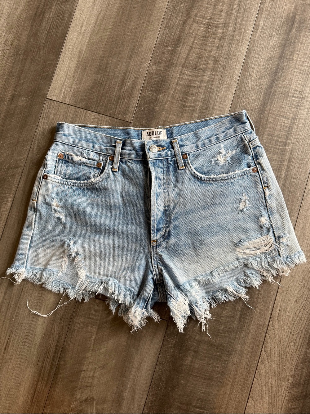 Agolde Parker Vintage Cut Off Short in Swapmeet Women’s Sz 27 Distressed Denim